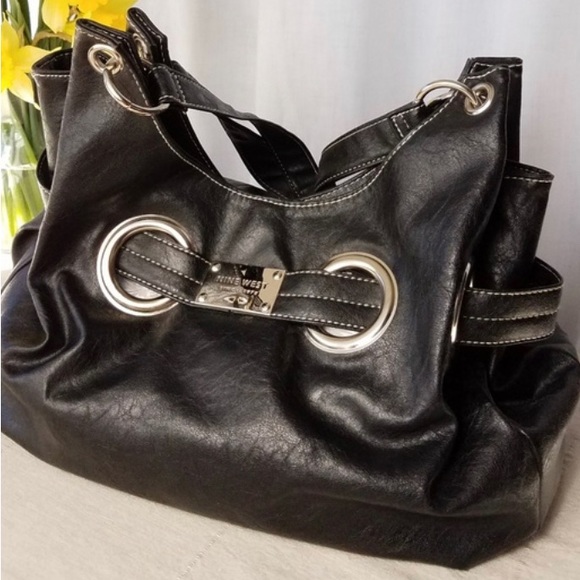 Nine West Hobo / Satchel Black Shoulder Handbag - Picture 3 of 9